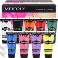 MEICOLY 9 Colors Face Body Paint Set – Water-Based, Washable 9x1.01 oz Box (Elphaba Green) for Halloween & Cosplay