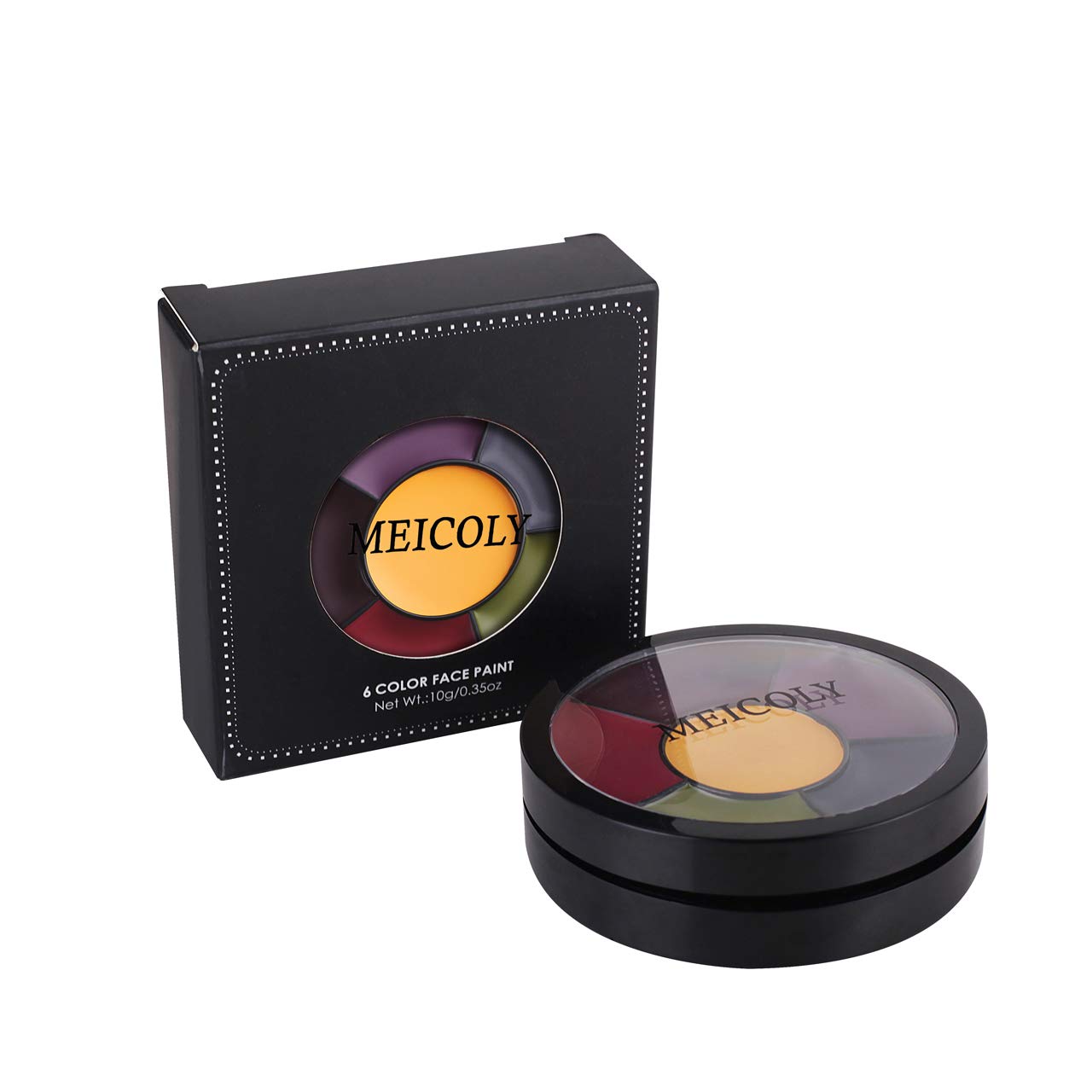 MEICOLY 10-Piece 6-Color Bruise Wheel SFX Makeup Kit with 10 Stipple Sponges – Face & Body Paint for Halloween