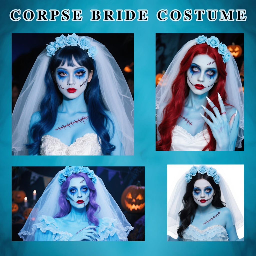 MEICOLY Sally Makeup Kit — Complete Sally Corpse Bride SFX Set for Halloween & Cosplay