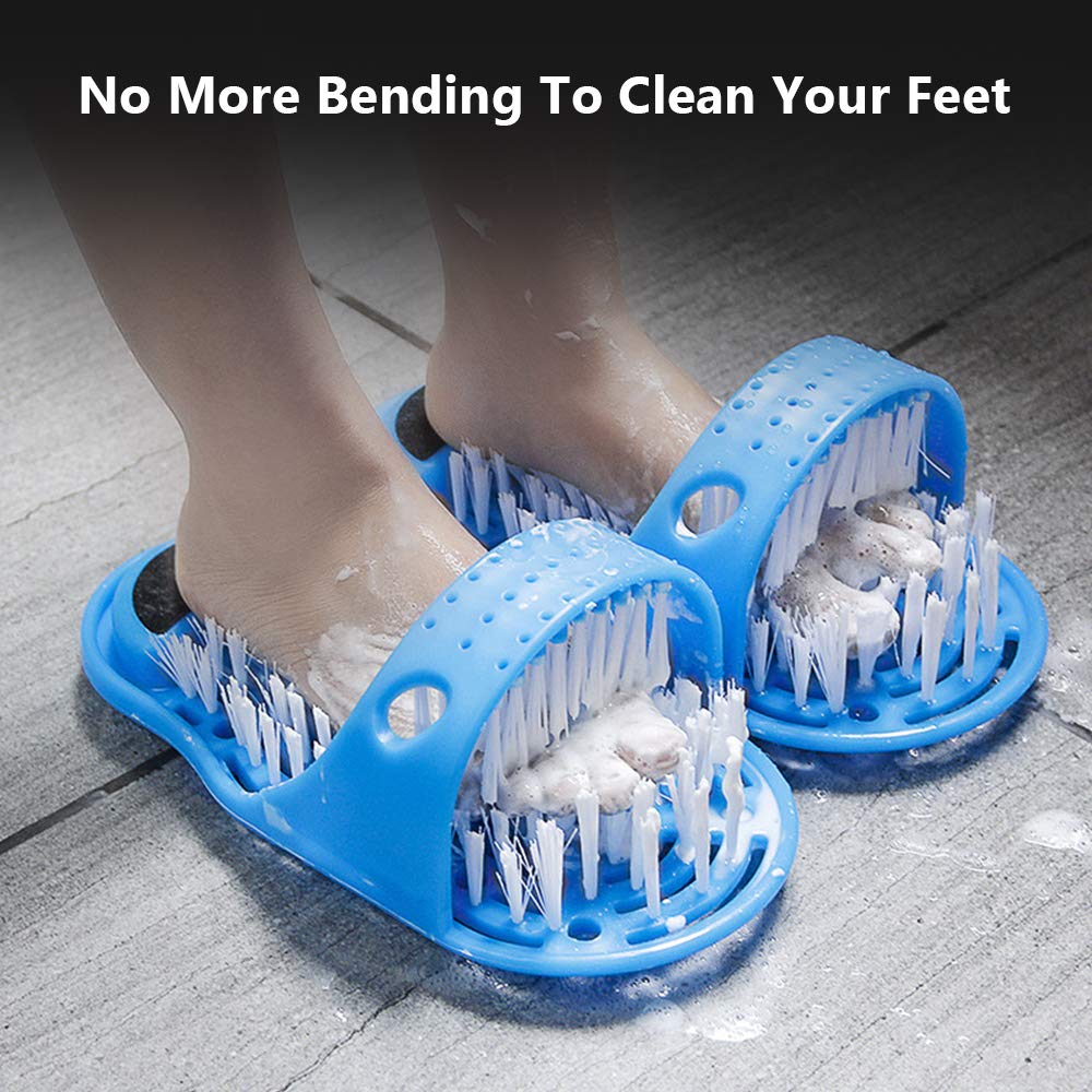 meidong Shower Foot Scrubber – Feet Cleaner with Dead Skin Remover File & Suction Cups