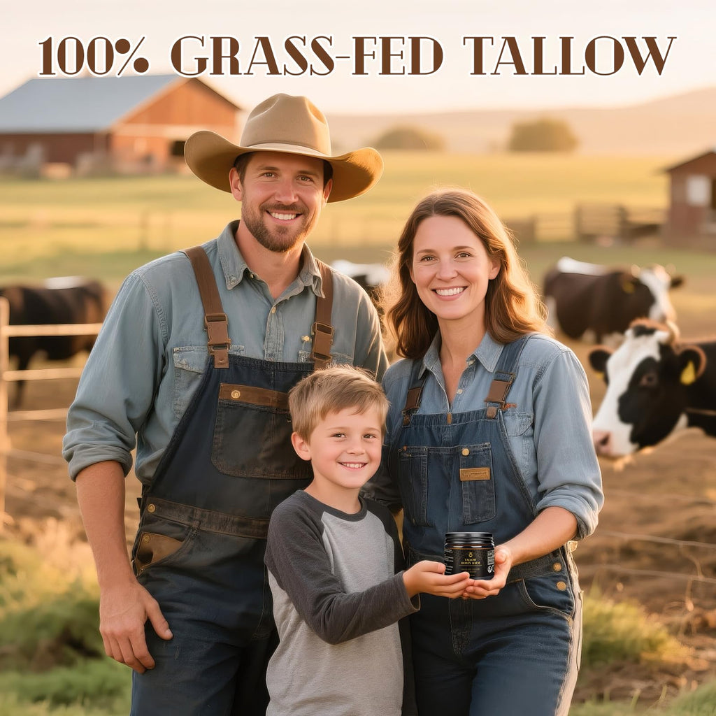 Meidu Beef Tallow Balm – Organic Grass-Fed Tallow & Raw Honey, Face & Body Moisturizer (60g)