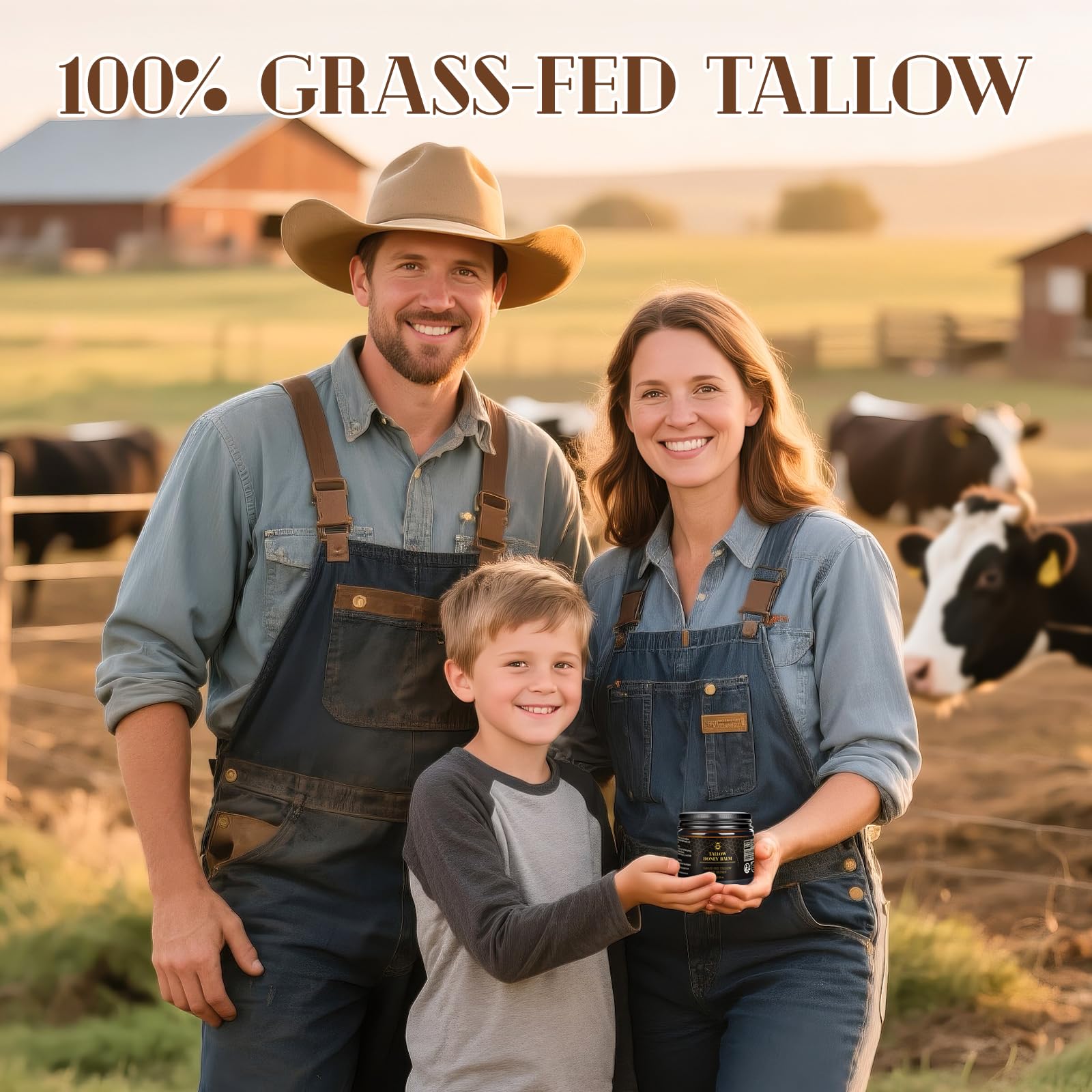 Meidu Beef Tallow Balm – Organic Grass-Fed Tallow & Raw Honey, Face & Body Moisturizer (60g)