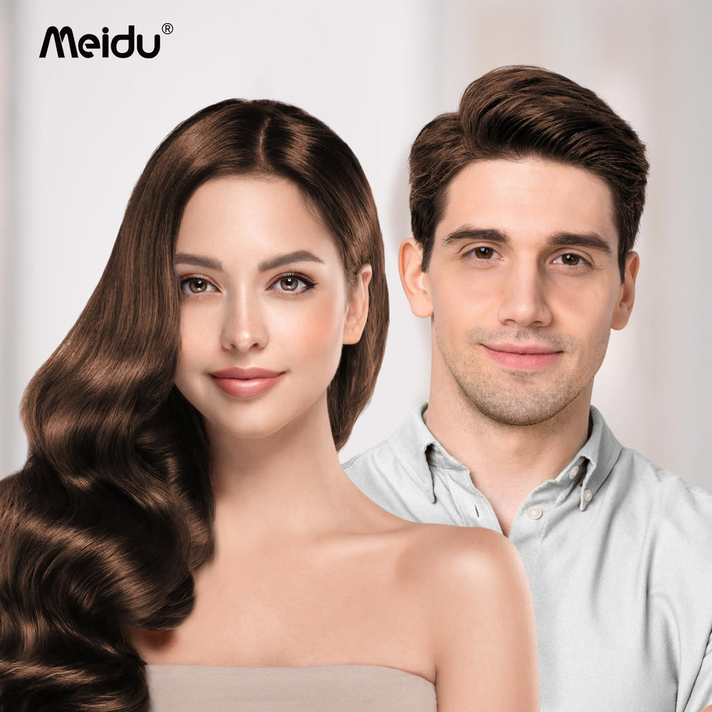 MEIDU 3-in-1 Hair Dye Shampoo for Gray Hair – Dark Brown, Herbal Natural (500ml)