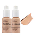 Meifen 2-Pack PHOERA Foundation – Full Coverage Matte Finish, 24HR Oil-Control Foundation (103 Warm Peach)
