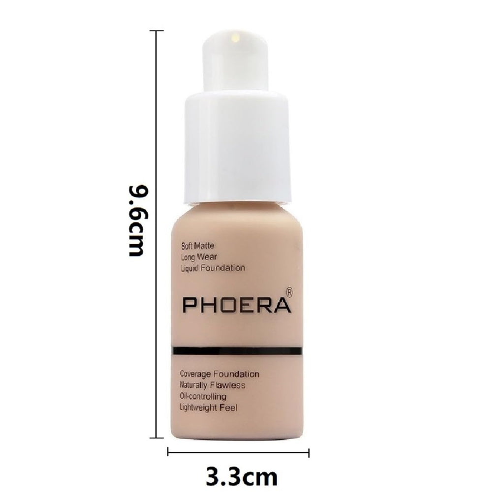 Meifen 2-Pack PHOERA Foundation - Long-Lasting Waterproof Full-Coverage Soft Matte Liquid Foundation 105 San