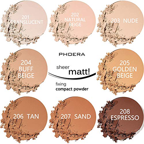 Meifen PHOERA Matte Face Powder 2-Pack (204 Buff Beige) – Oil Control, Brighten, Full Coverage