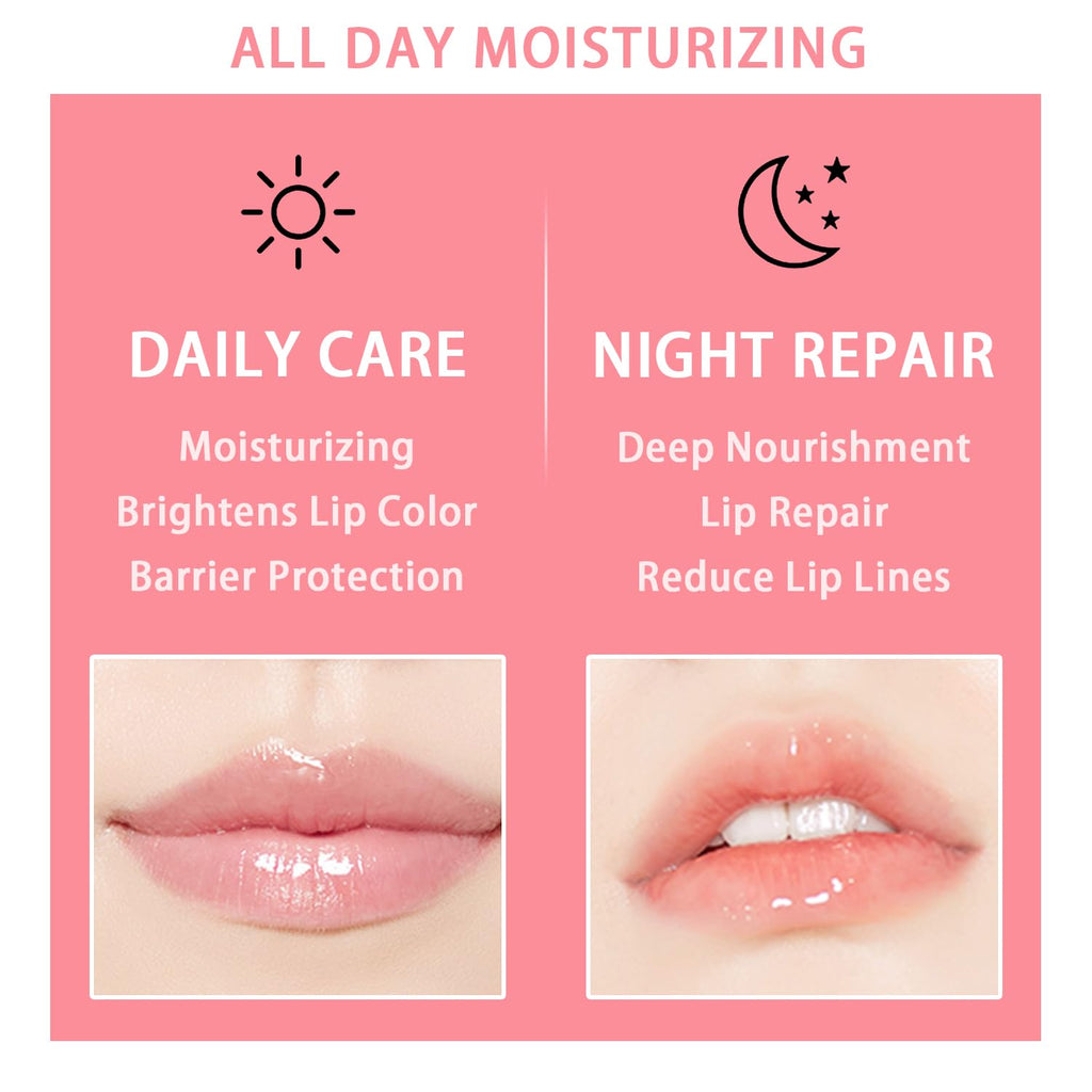 Meilury 3 Pcs Bee Lip Balm Honey Pot – Overnight Lip Mask Set (Honey, Strawberry, Watermelon)