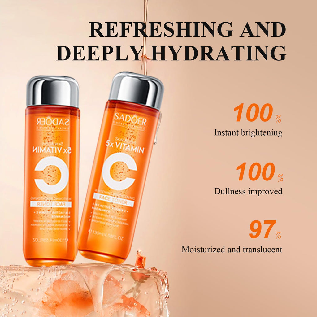 MEIYUANNAISI Vitamin C Skincare Set – 6-Piece Travel Kit for Hydration, Tone, and Glow