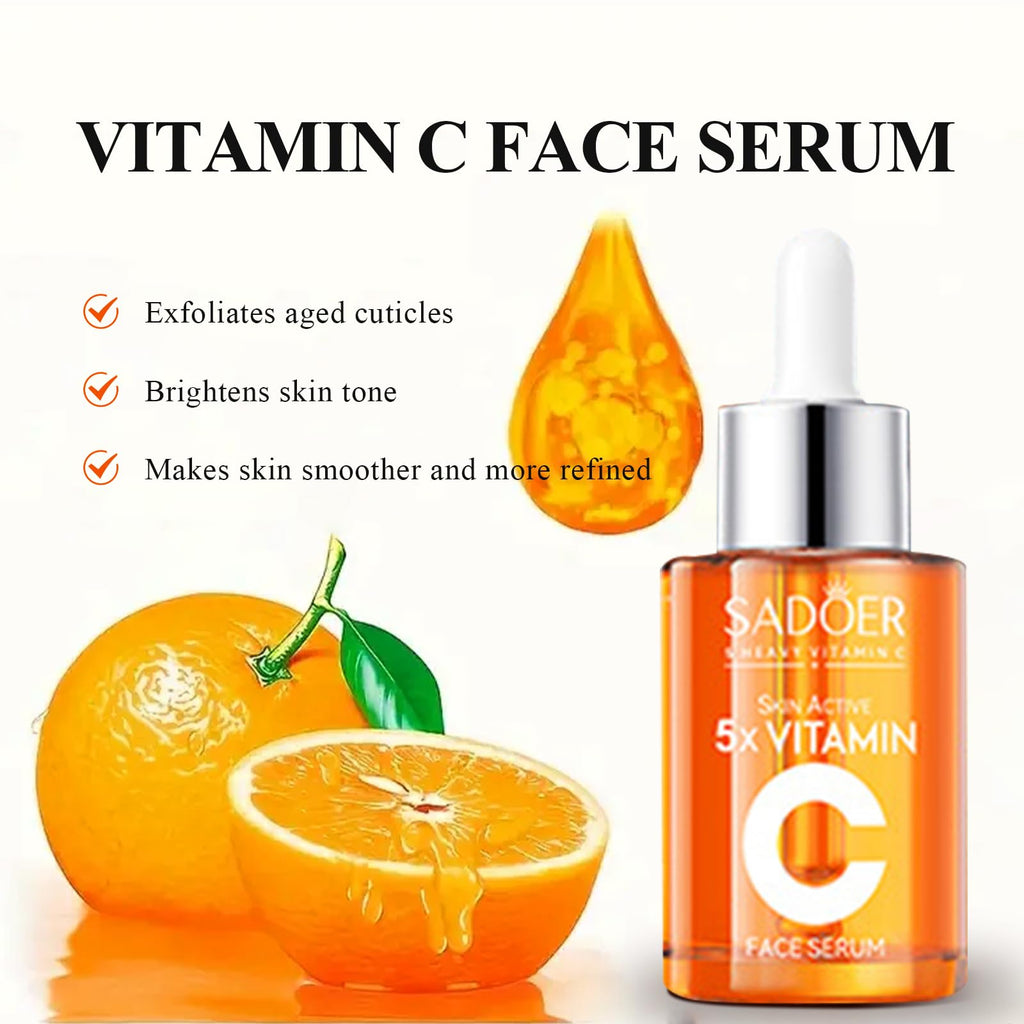 MEIYUANNAISI Vitamin C Skincare Set – 6-Piece Travel Kit for Hydration, Tone, and Glow