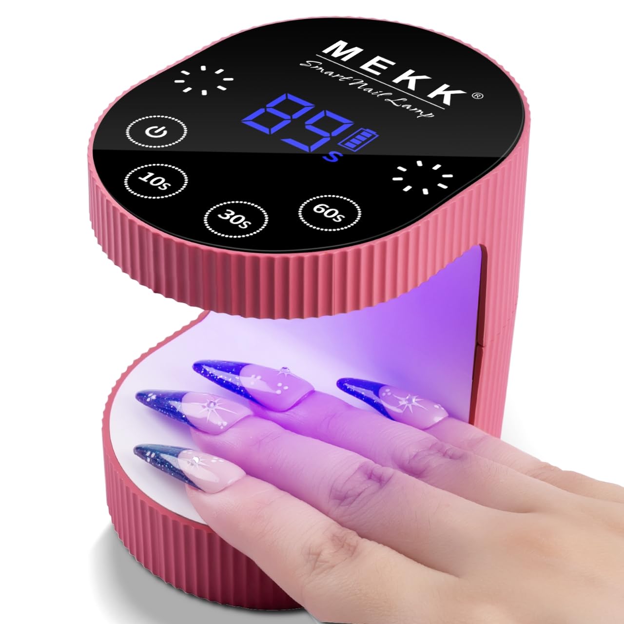 MEKK Cordless Mini UV Light for Gel Nails – 24W, Travel-Ready Rose Pink
