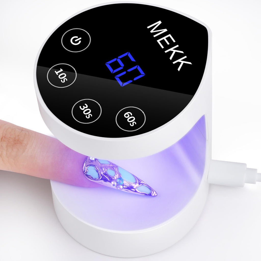 MEKK Mini UV Nail Lamp – Peach Shape, 16W, Auto-Sensor, 8 Beads, 4 Timers