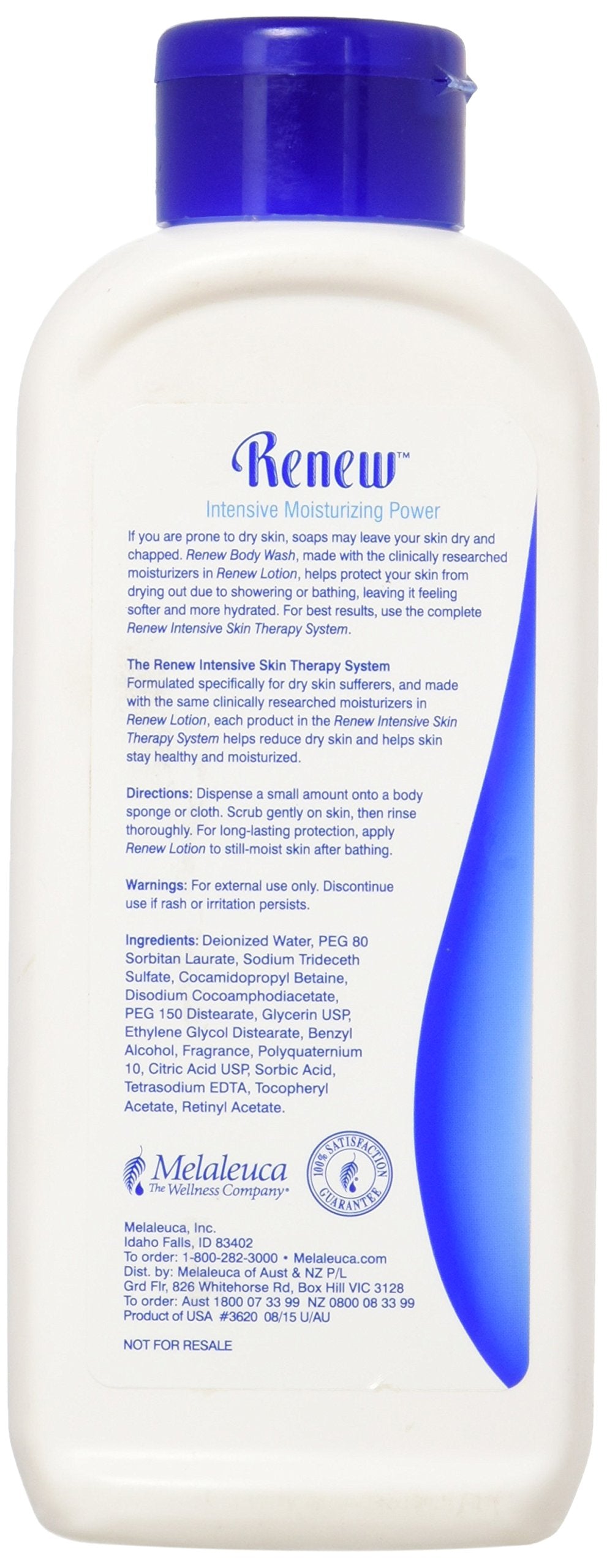 Melaleuca Renew Intensive Skin Therapy Body Wash 12oz – Gentle Daily Cleanse