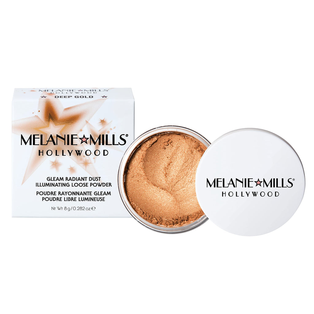 Melanie Mills Hollywood Gleam Radiant Dust Deep Gold Shimmer Loose Powder 8g