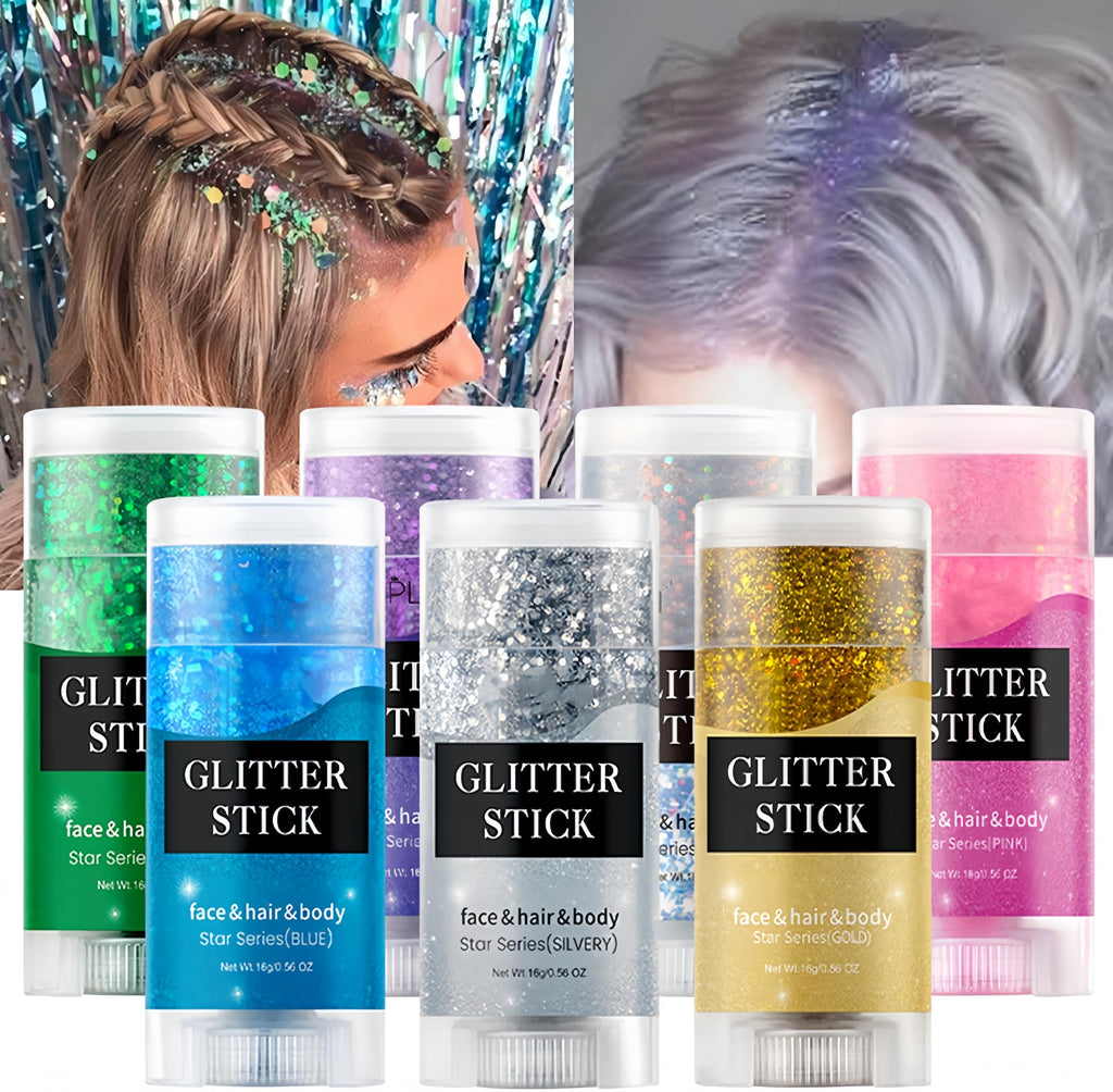 Melemando Body Glitter Stick – 11-Color Holographic Mermaid Sequins for Face, Body & Hair