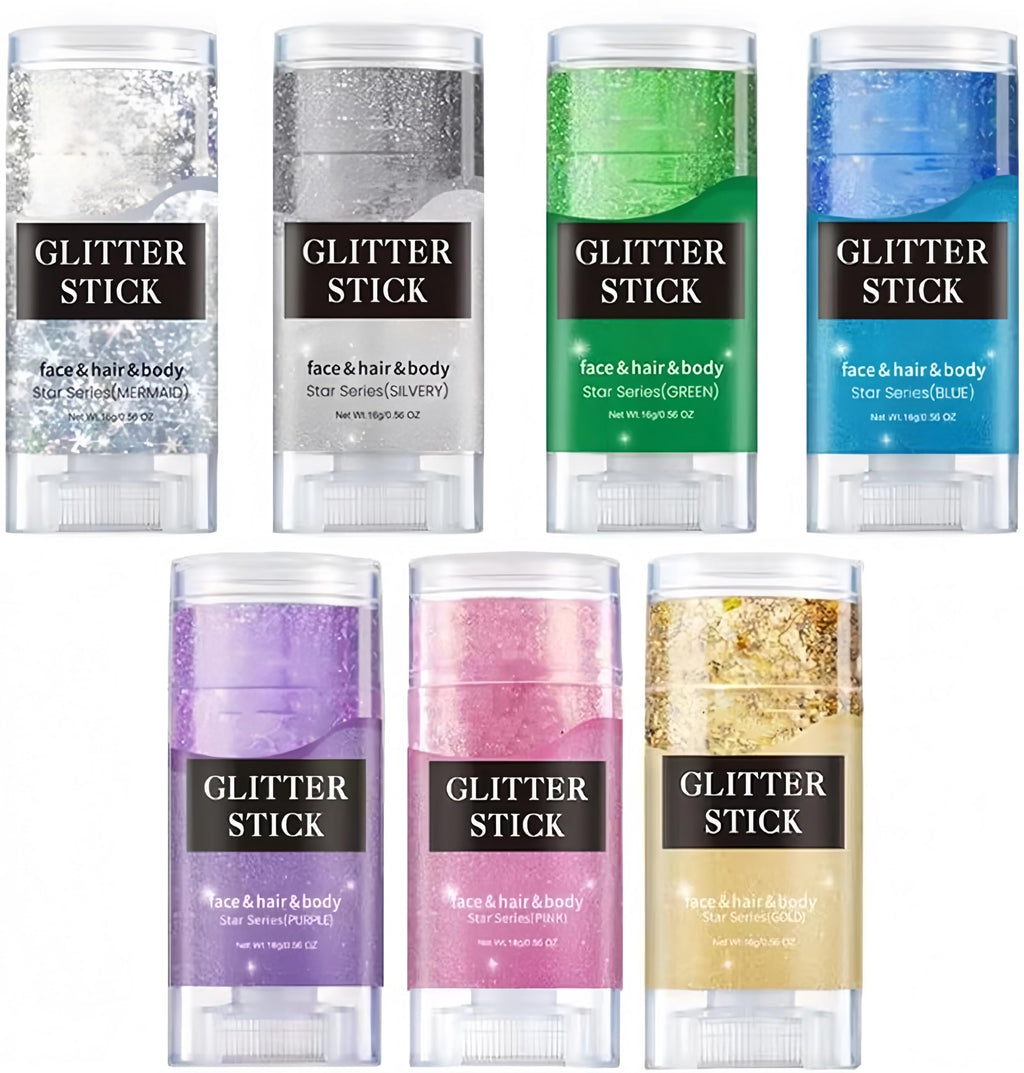 Melemando Body Glitter Stick – 11-Color Holographic Mermaid Sequins for Face, Body & Hair