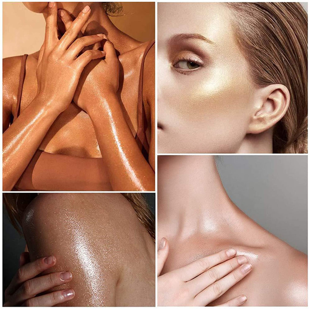 Melemando Shimmer Body Luminizer Bronze Gold – 5-Color Waterproof Highlighter for Face & Body (80 ml)