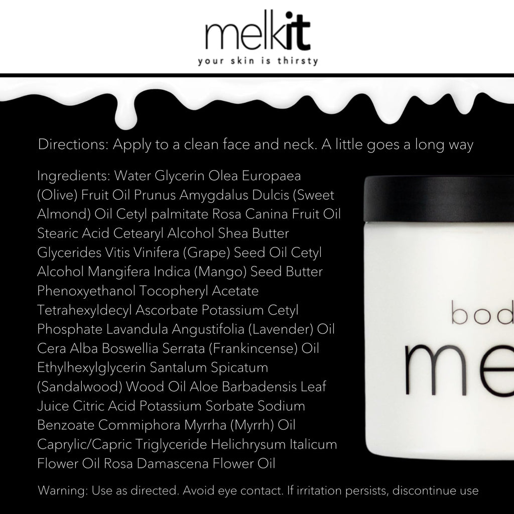 Melkit Body Melk Natural Body Cream – Fast-Absorbing Hydration for Dry & Sensitive Skin (16 oz)