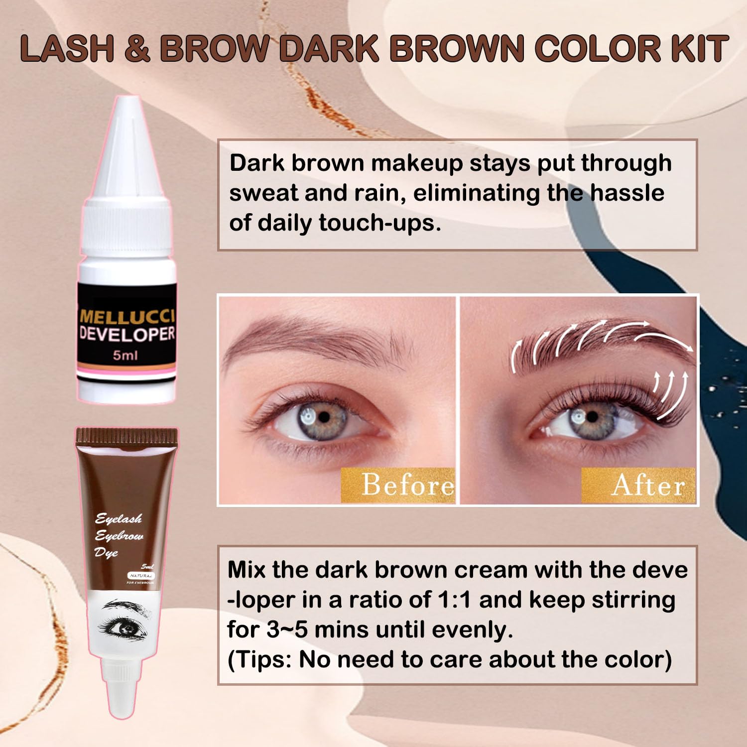 MELLUCCI Lash Lift & Brow Lamination Kit - Dark Brown | Beginner to Pro Salon-Quality Lash Perm Kit