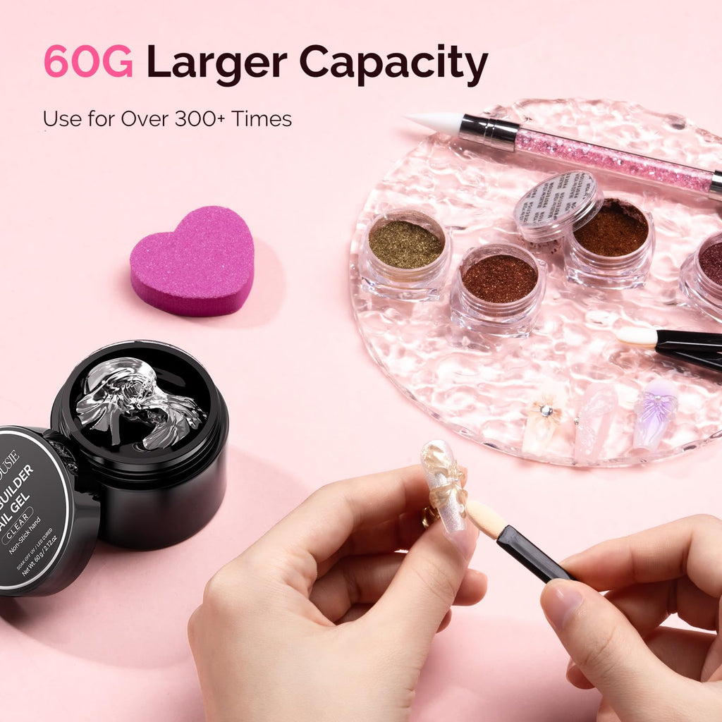 MelodySusie Solid Builder Nail Gel Kit 60g – 3D Nail Sculpting & Extensions