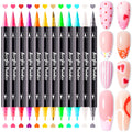 MelodySusie Nail Art Pens Set: 12-Color Dual-Ended Nails Pens for DIY Manicure