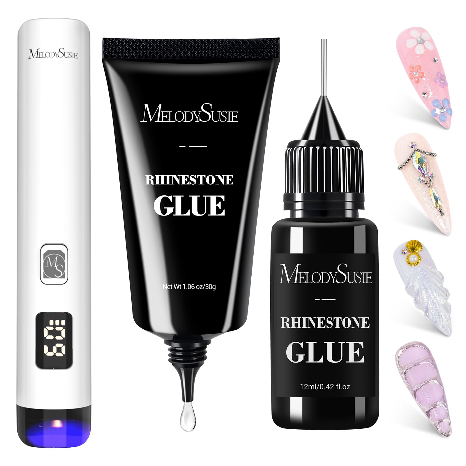 MelodySusie ART01R Handheld UV Nail Lamp – Fast Gel Cure & Rhinestone Glue