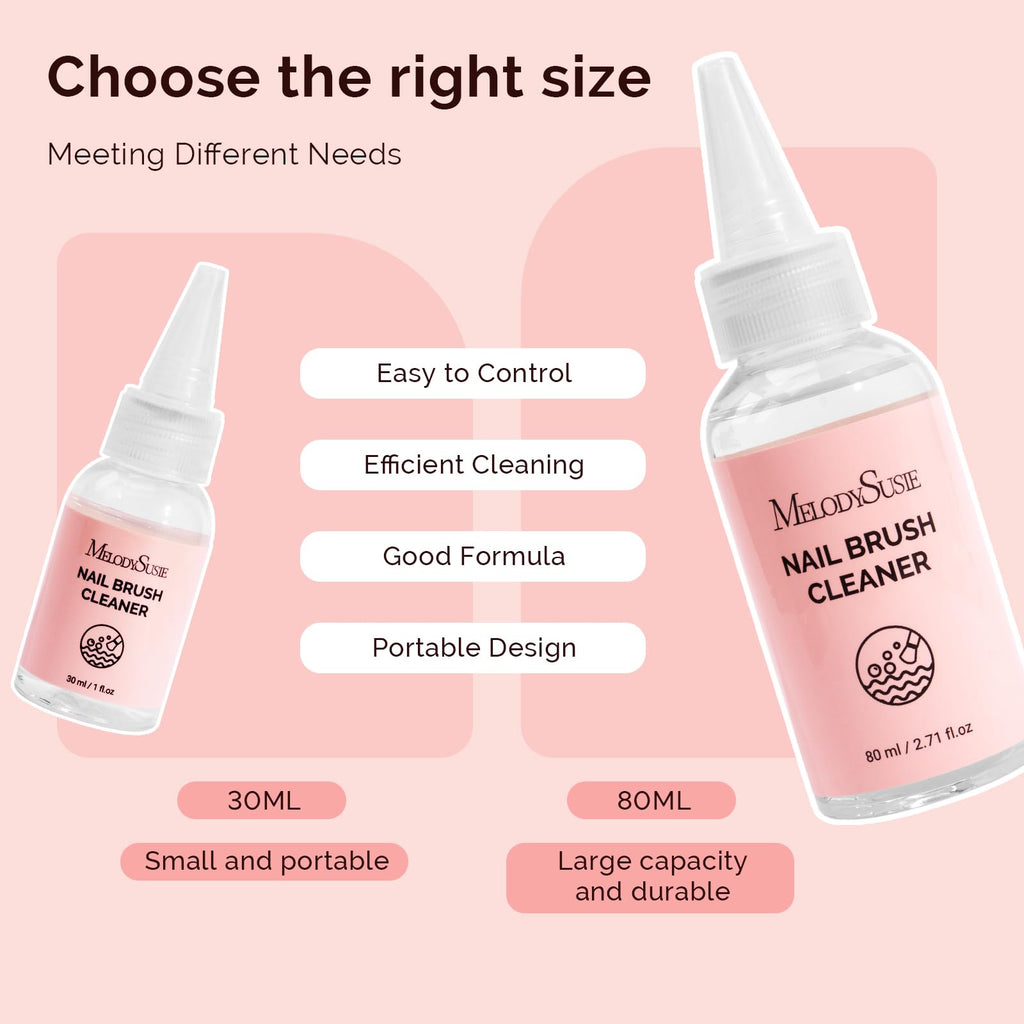 MelodySusie Nail Brush Cleaner: Gel Residue Removal & Brush Restoration Solution 80ml