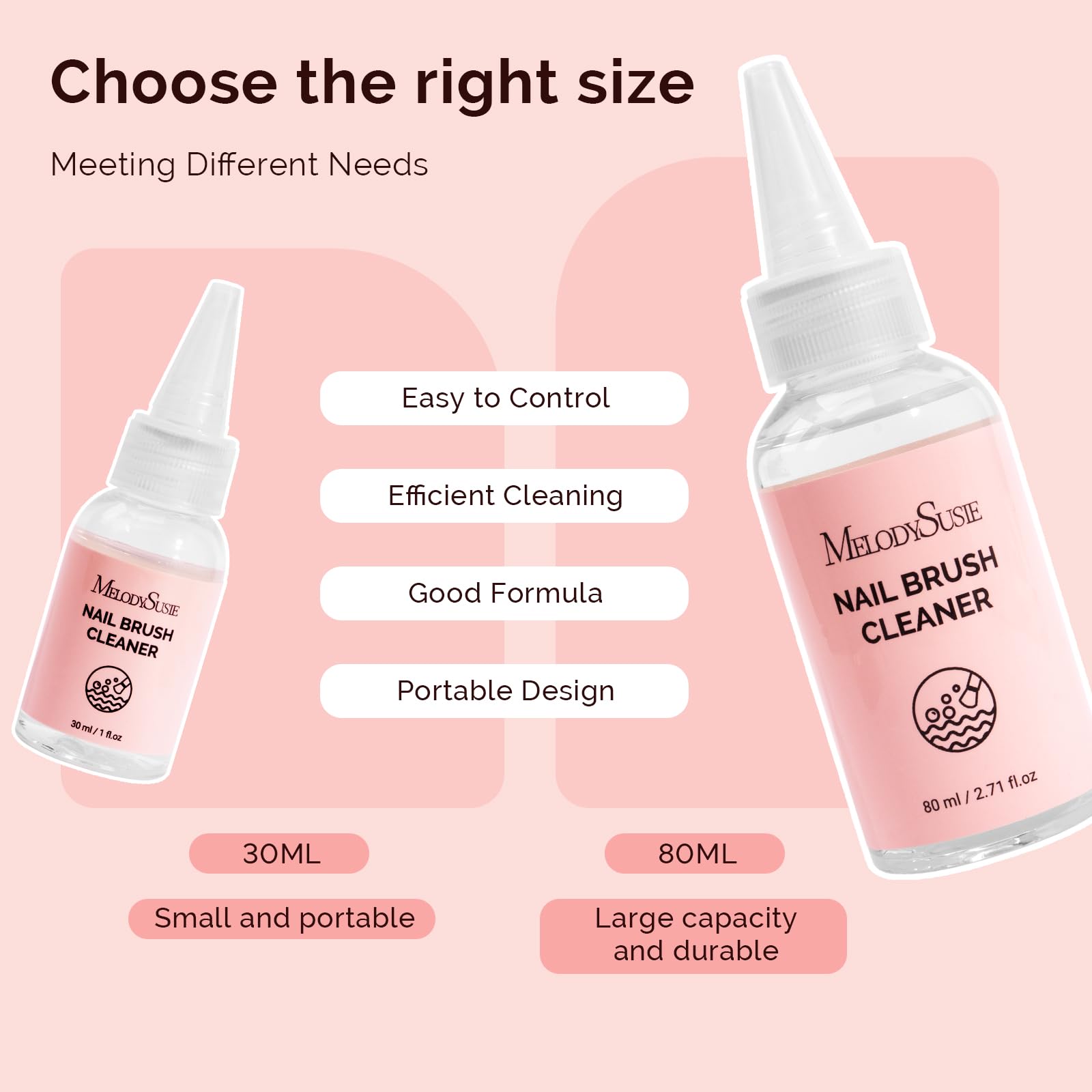 MelodySusie Nail Brush Cleaner: Gel Residue Removal & Brush Restoration Solution 80ml