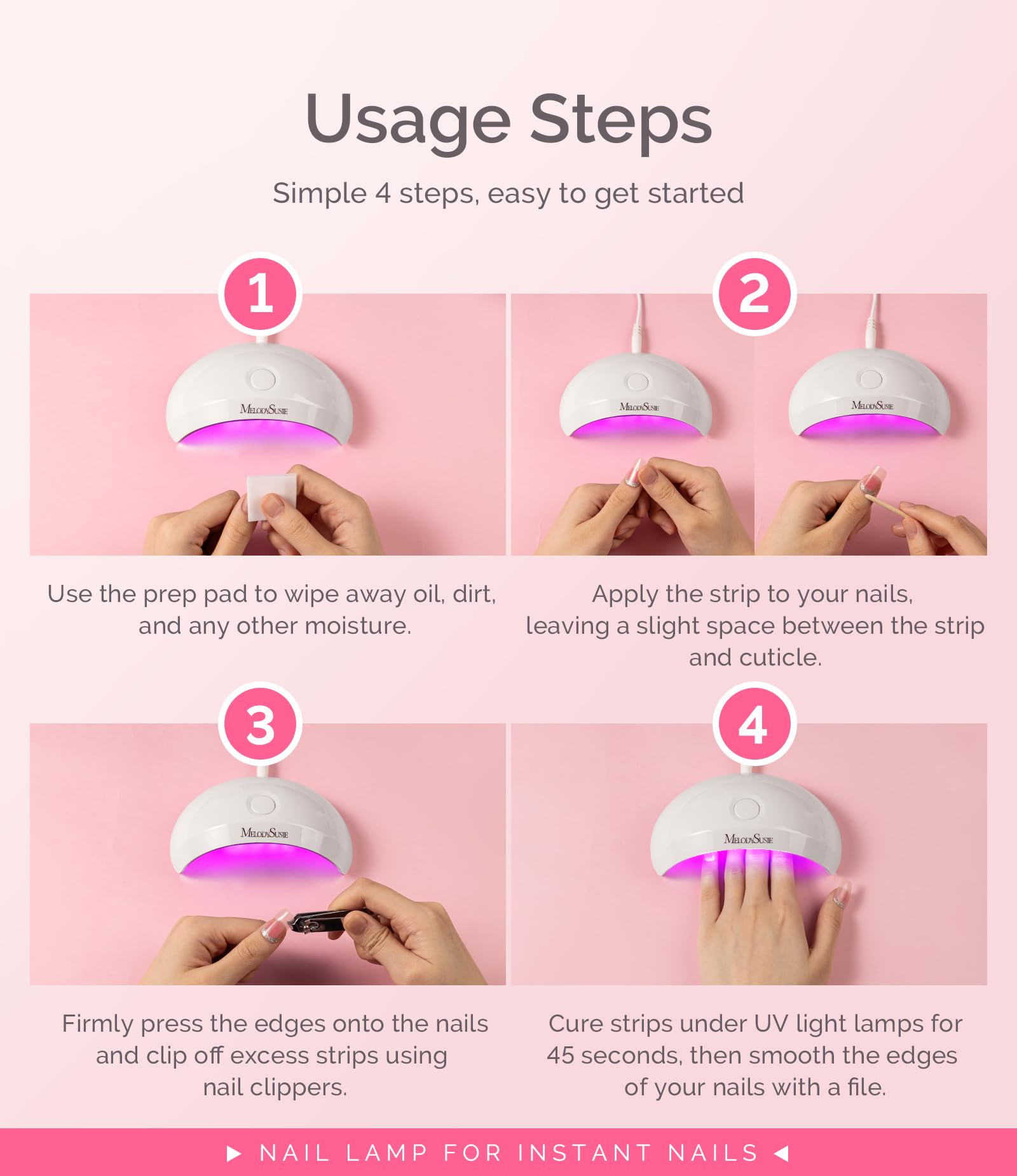 MelodySusie P-Art04 Pocket-Sized LED UV Nail Lamp – Portable, Low-Heat Curing