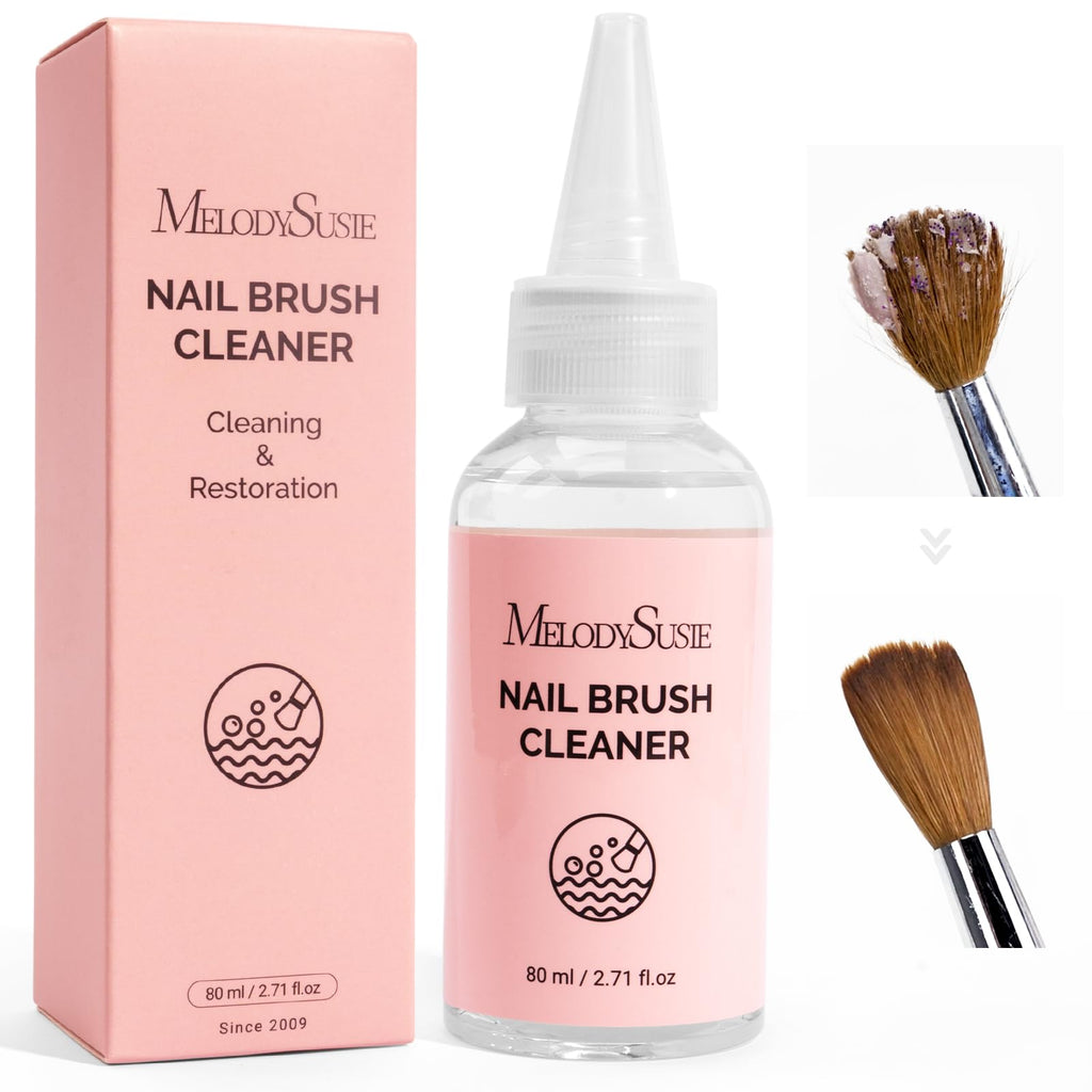 MelodySusie Nail Brush Cleaner: Gel Residue Removal & Brush Restoration Solution 80ml