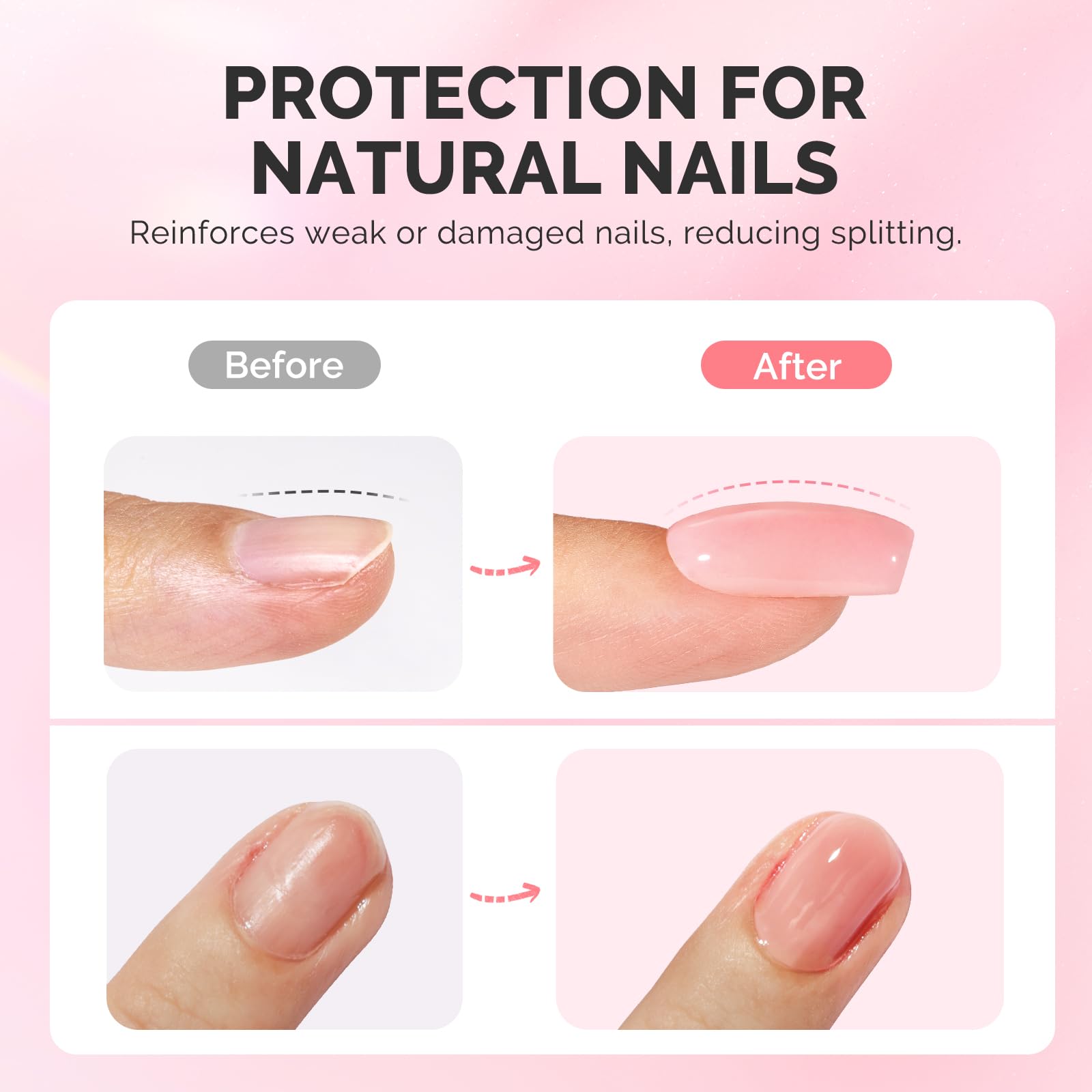 MelodySusie 3PCS 15ml Pink & Nude Builder Gel Set – Thickening Base Gel, Rhinestone Glue, UV/LED Cure for DIY Manicure