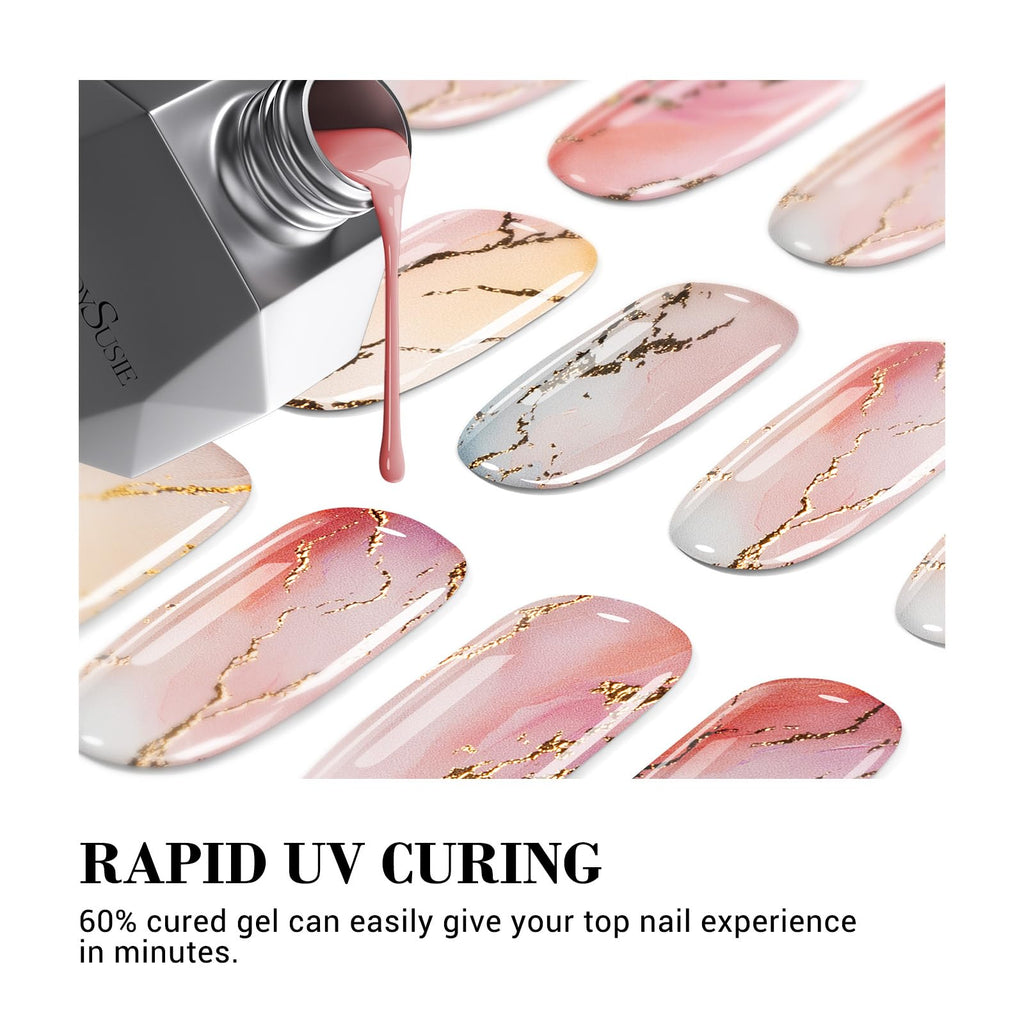 MelodySusie Celestial Glimmer: 30Pcs Semi-Cured Gel Nail Strips | Salon-Quality Nails at Home