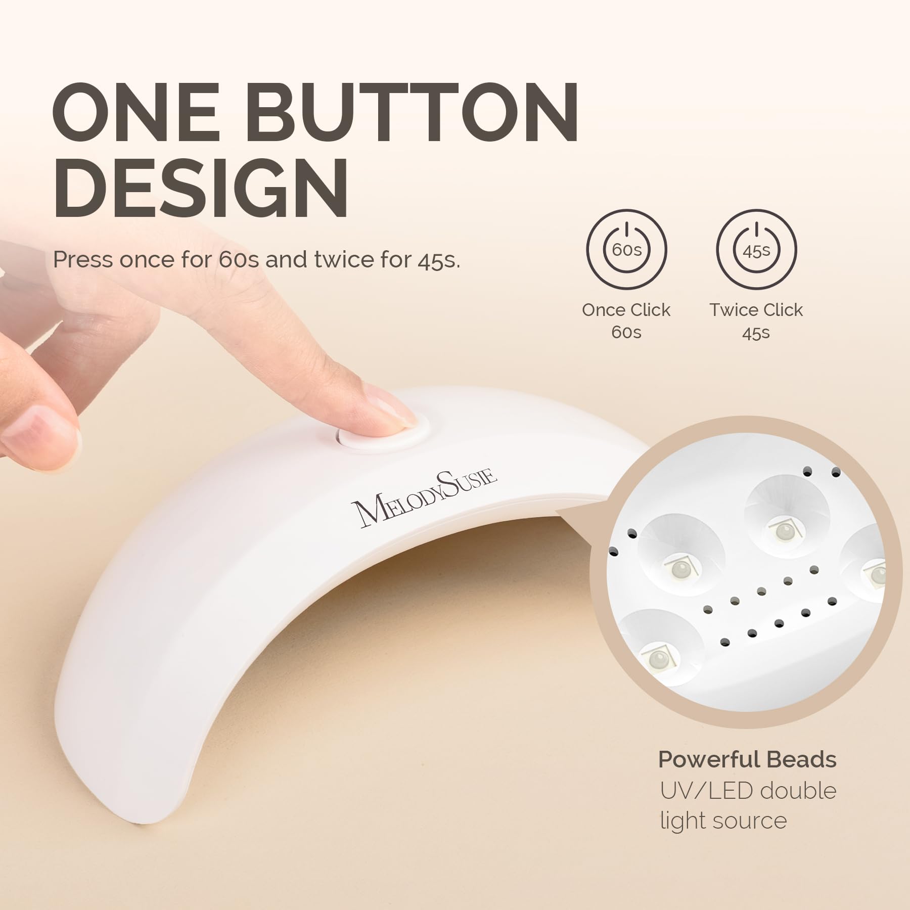 MelodySusie P-Art04 Pocket-Sized LED UV Nail Lamp – Portable, Low-Heat Curing