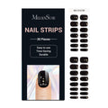 MelodySusie 30Pcs Semi-Cured Gel Nail Strips – Dark Glitter Stars | Easy, Long-Lasting Salon-Quality