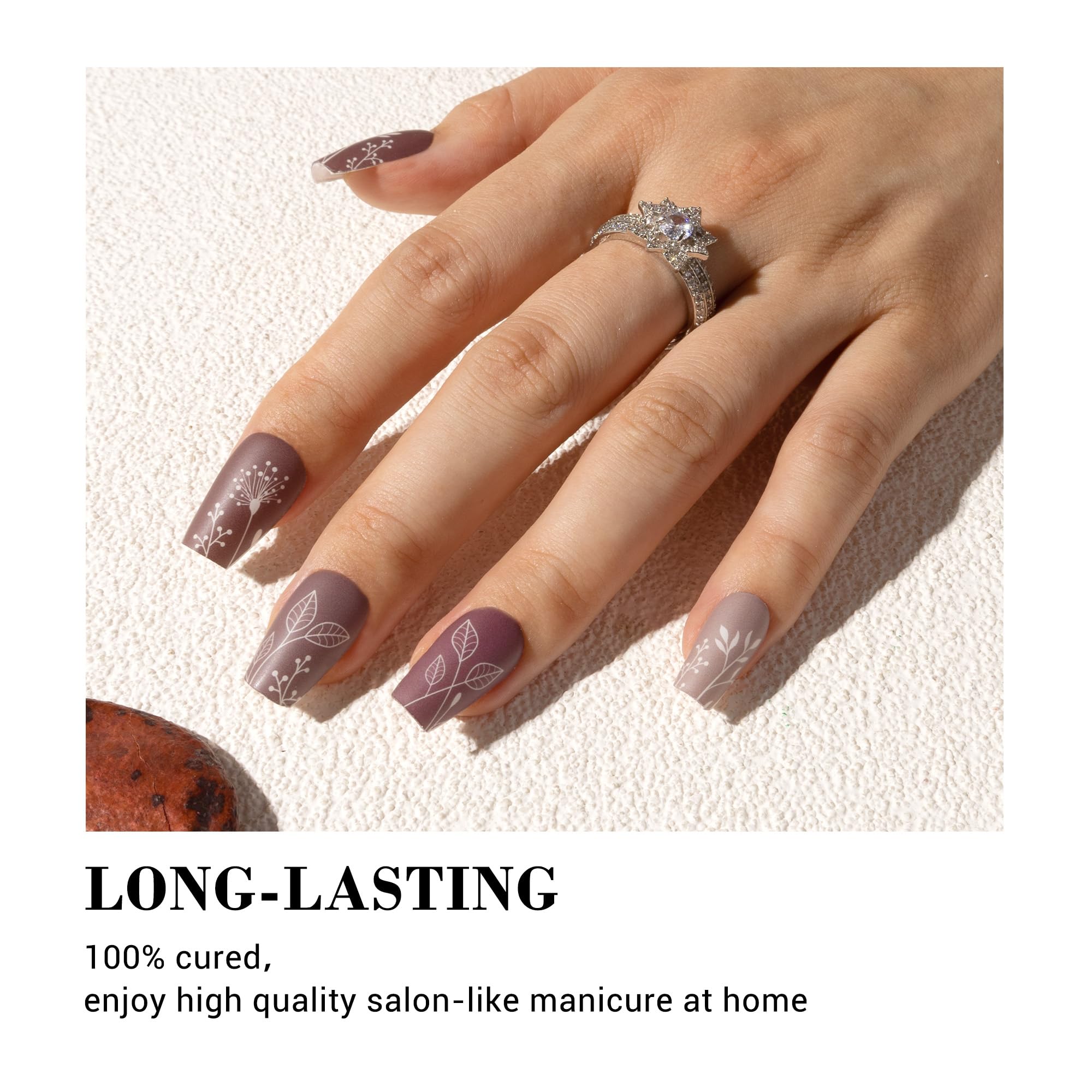 MelodySusie 30PCS Semi Cured Gel Nail Strips – Autumn Leaves | Easy At-Home Manicure, Salon-Quality