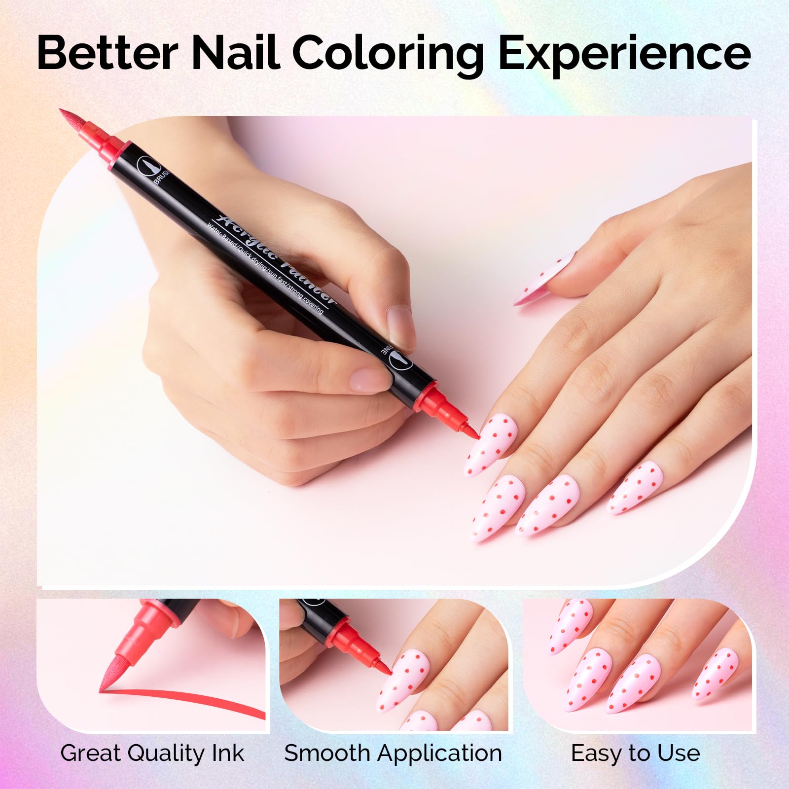MelodySusie Nail Art Pens Set: 12-Color Dual-Ended Nails Pens for DIY Manicure
