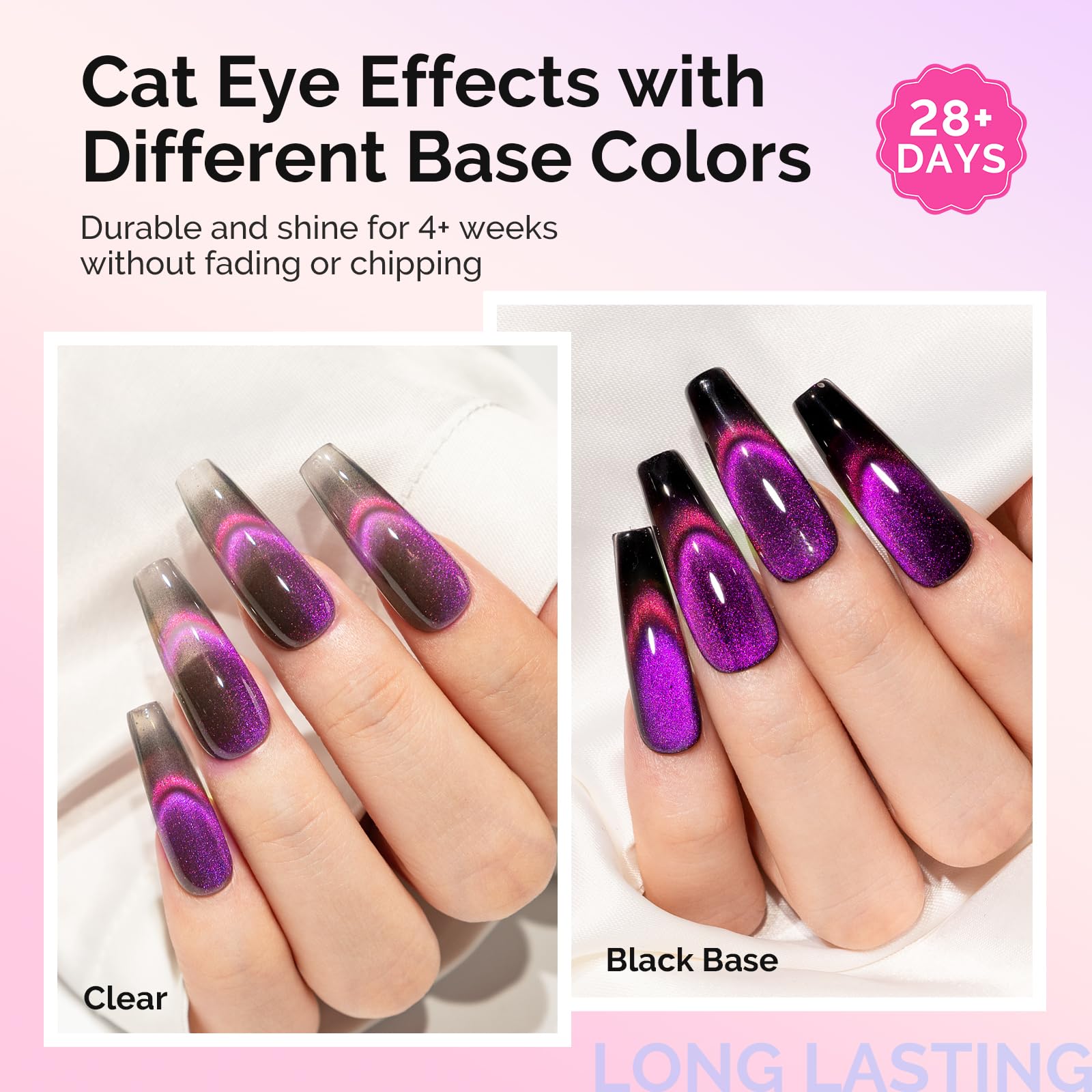 MelodySusie 9D Chameleon Cat Eye Gel Nail Polish Set – 6 x 15ml with Magnet