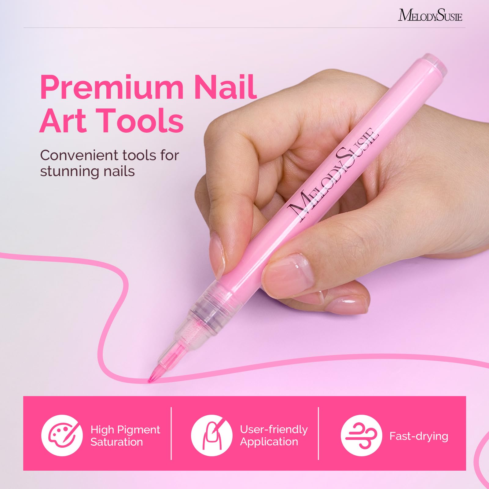 MelodySusie Nail Art Pens Set – 24 Colors, 0.7mm Fine Tip for Precise Nail Design | Salon & Home DIY