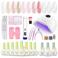 MelodySusie Gel Nail Polish Kit with P-Plus30F UV Nail Lamp – Plant-Based Gel Polish, Base Coat, Top Coat, Builder & Tools