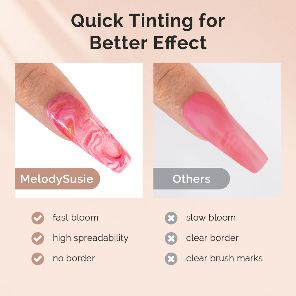 MelodySusie Hema-Free Blooming Gel for Nail Art – Marble Watercolor UV Polish, 0.53 Fl Oz