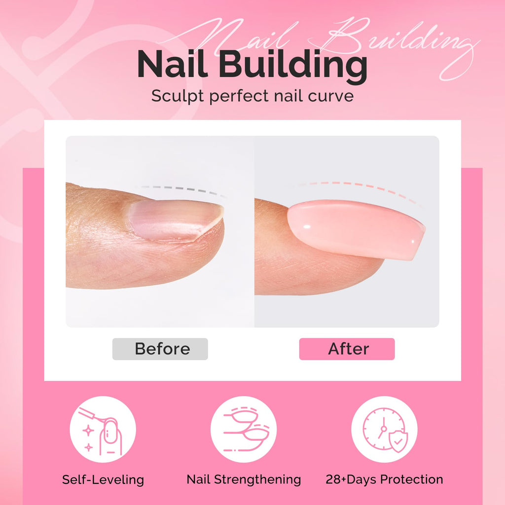 MelodySusie Hema Free Builder Gel Set – 6 Colors for Nail Thickening & Extensions | UV/LED Soak Off Gel