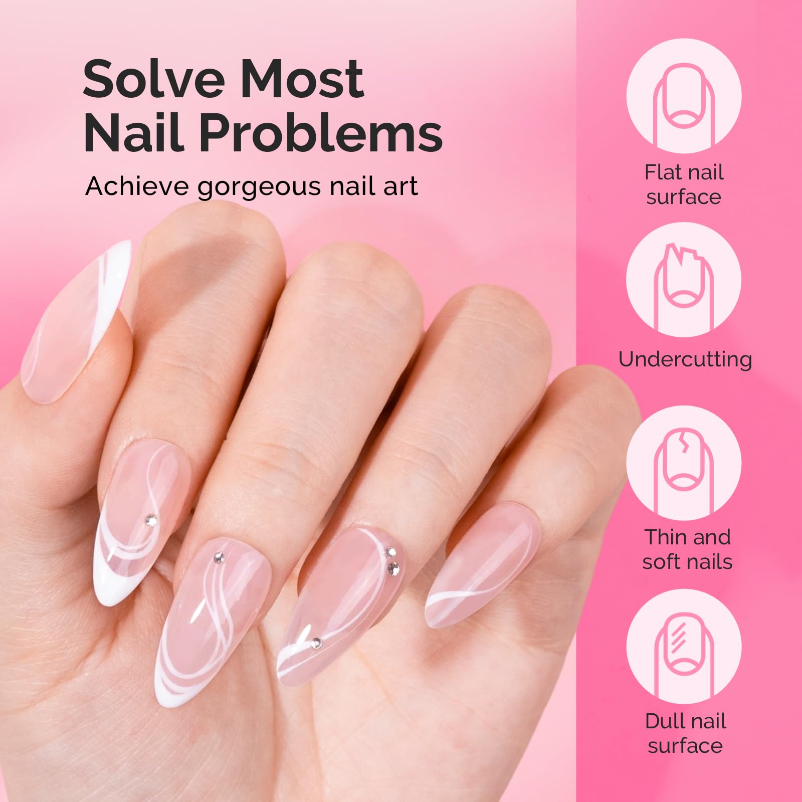 MelodySusie Hema Free Builder Gel Set – 6 Colors for Nail Thickening & Extensions | UV/LED Soak Off Gel