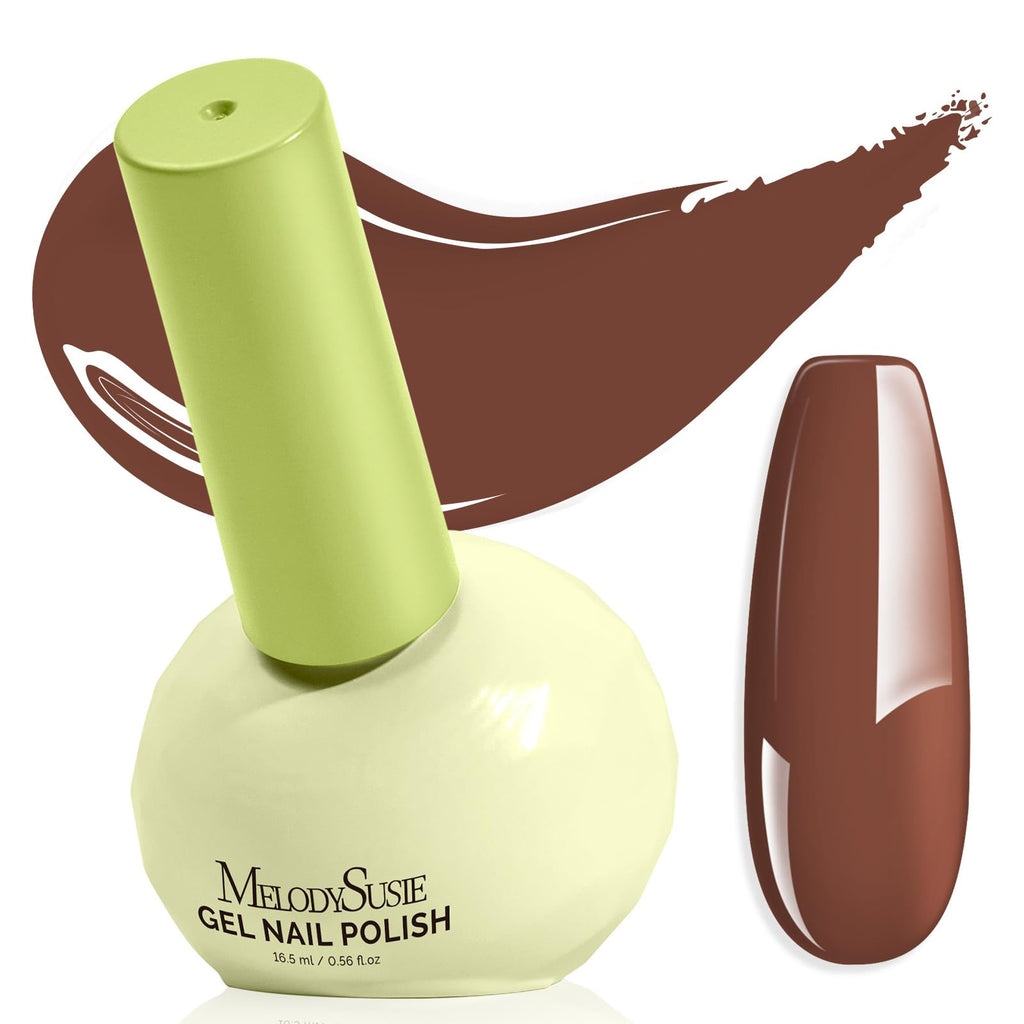 MelodySusie Brown Gel Nail Polish – Plant-Based 3-Free, Tilt-Stand Bottle, 16.5ml