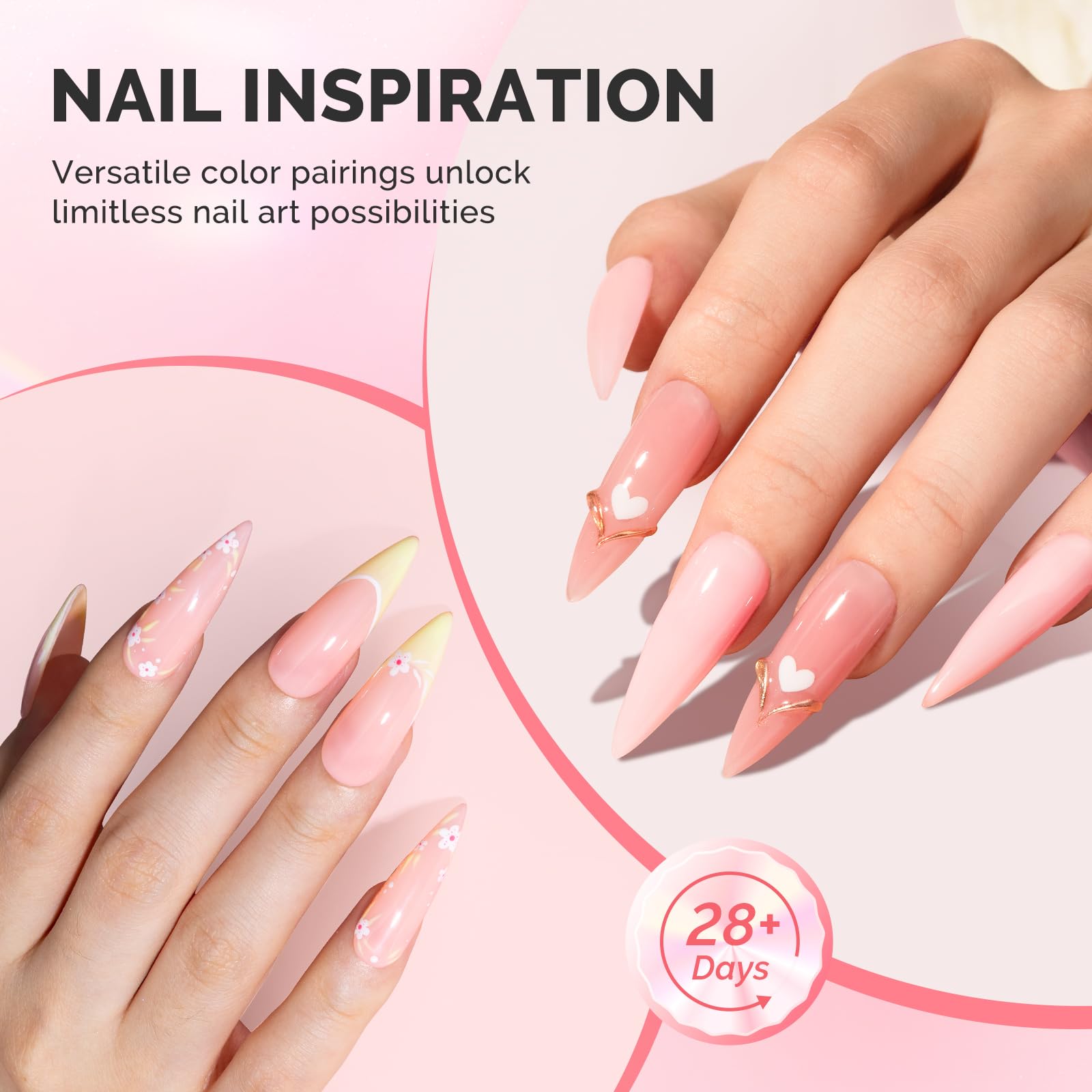 MelodySusie 3PCS 15ml Pink & Nude Builder Gel Set – Thickening Base Gel, Rhinestone Glue, UV/LED Cure for DIY Manicure