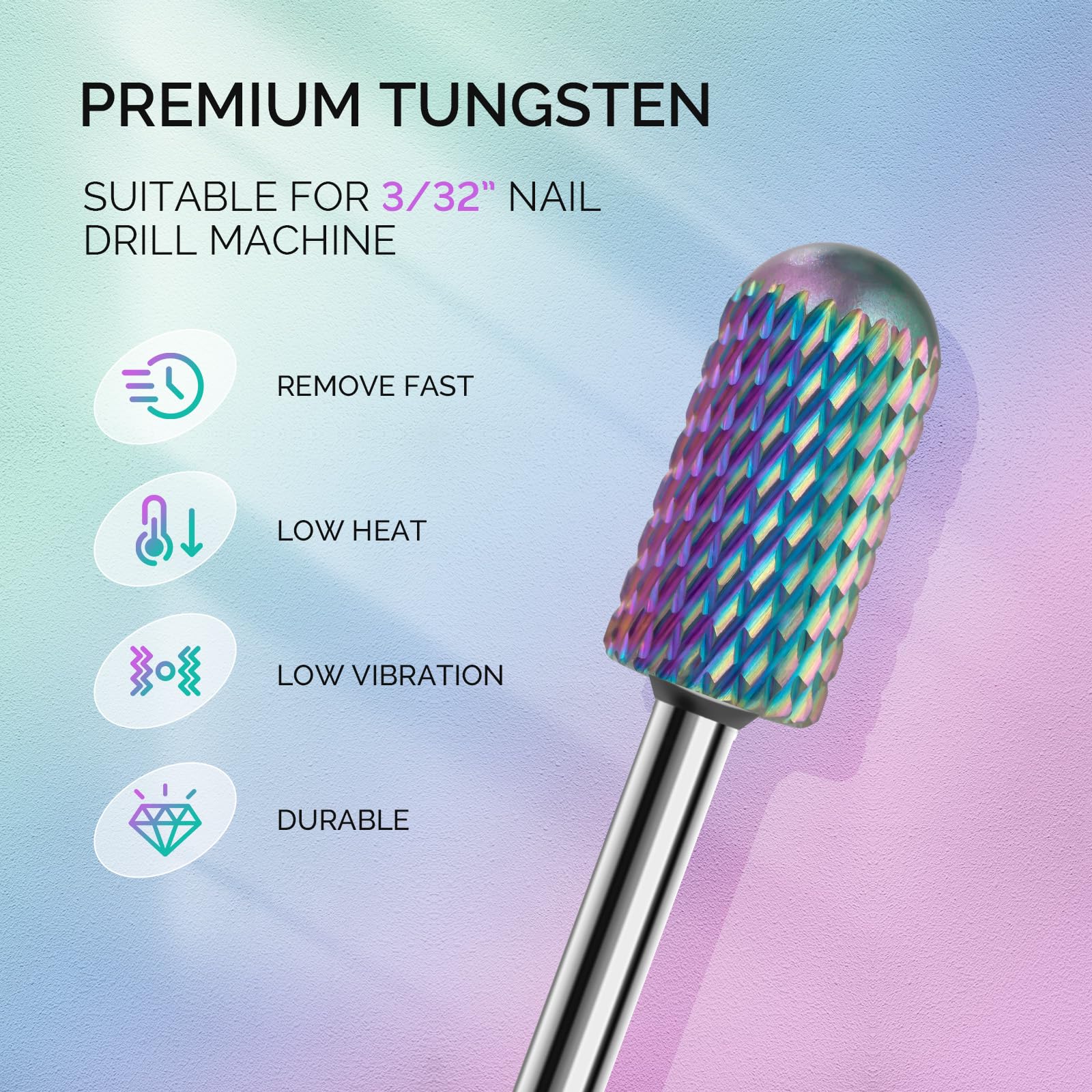 MelodySusie 7Pcs Nail Drill Bit Set – Tungsten Carbide Ceramic for Manicure & Pedicure