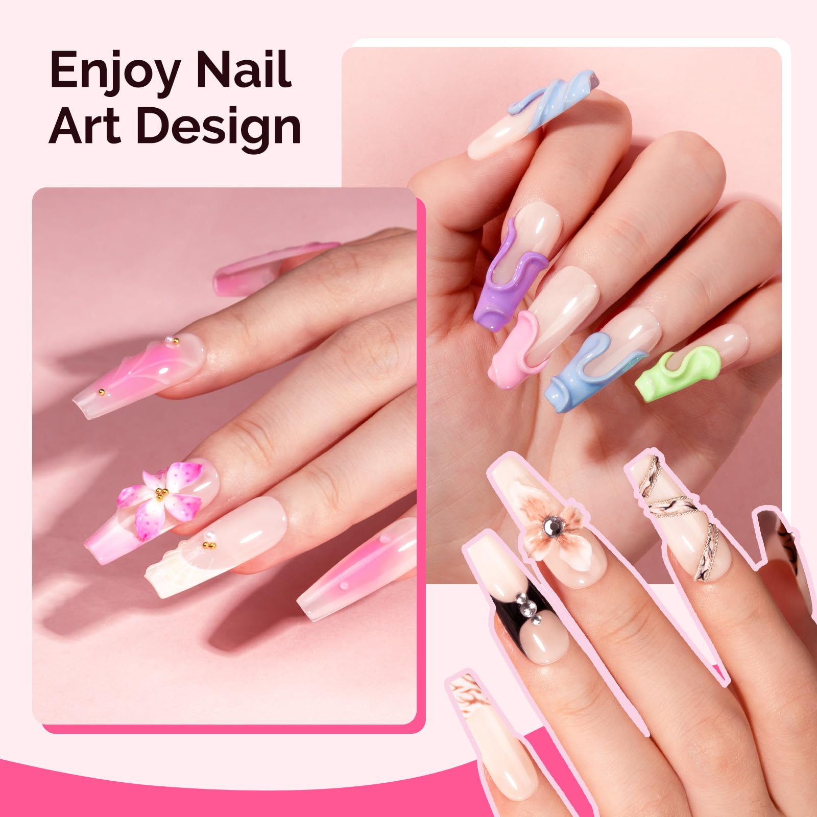 MelodySusie Solid Builder Gel 60g | 4-in-1 Non-Sticky UV Gel for Nail Extensions & 3D Nail Art