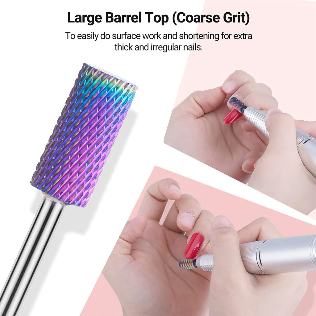 MelodySusie 7Pcs Nail Drill Bit Set – Tungsten Carbide Ceramic for Manicure & Pedicure