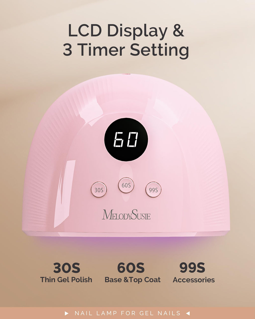 MelodySusie P-Plus30F Compact UV LED Nail Lamp – 36W, Auto Sensor, 3 Timers for Fast Gel Curing