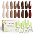 MelodySusie Plant Based Gel Nail Polish Set – 8Pcs, HEMA Free, Soak Off UV/LED, Autumn & Winter Dark Colors, 10ml