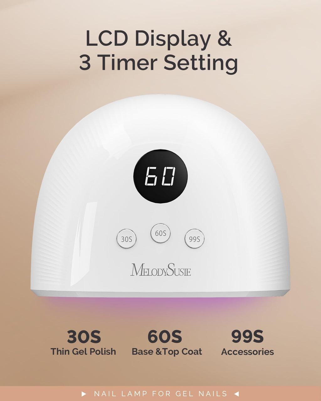 MelodySusie Compact Advanced UV LED Nail Lamp P-Plus30F – Auto Sensor, 3 Timers, 36W