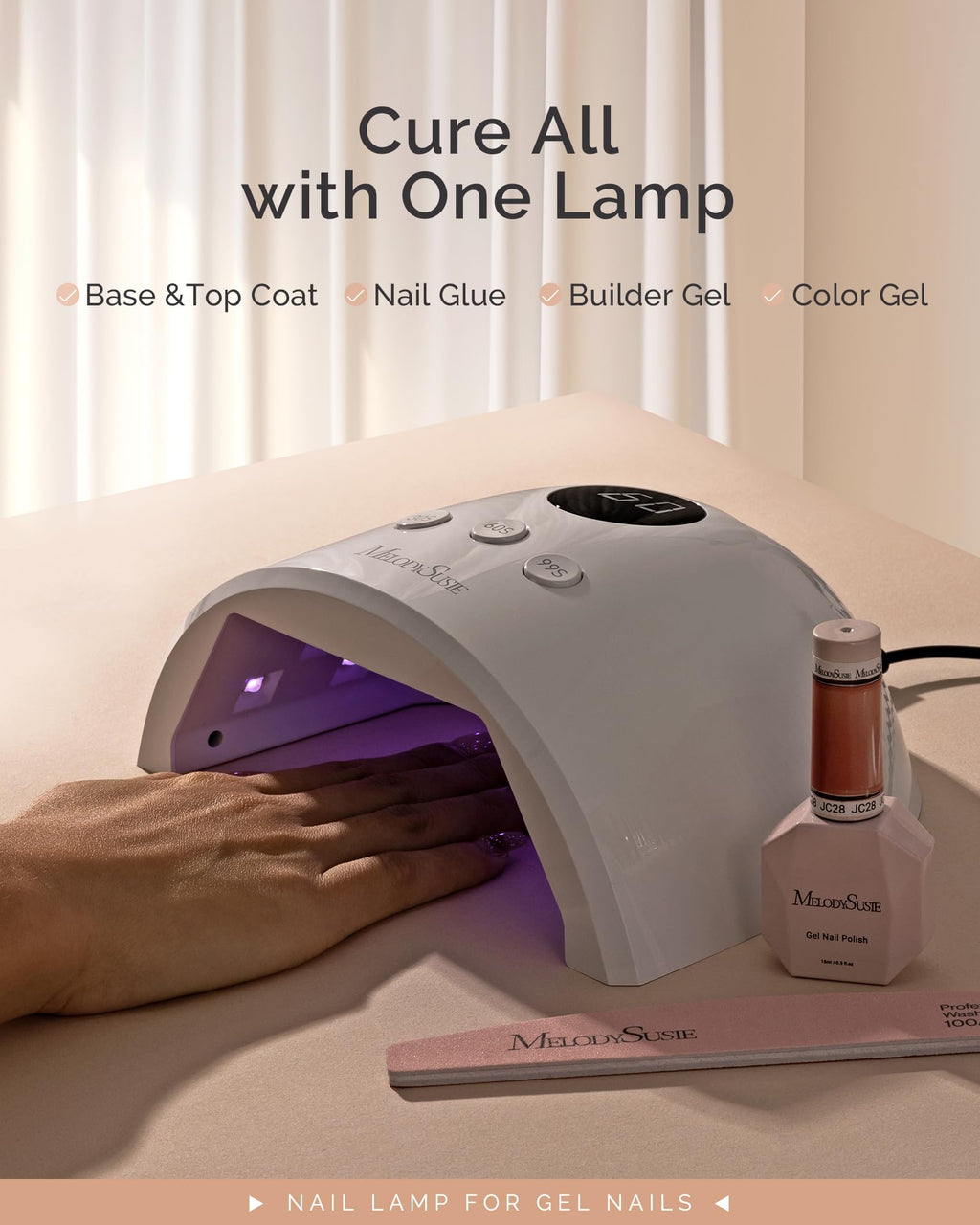 MelodySusie Compact Advanced UV LED Nail Lamp P-Plus30F – Auto Sensor, 3 Timers, 36W